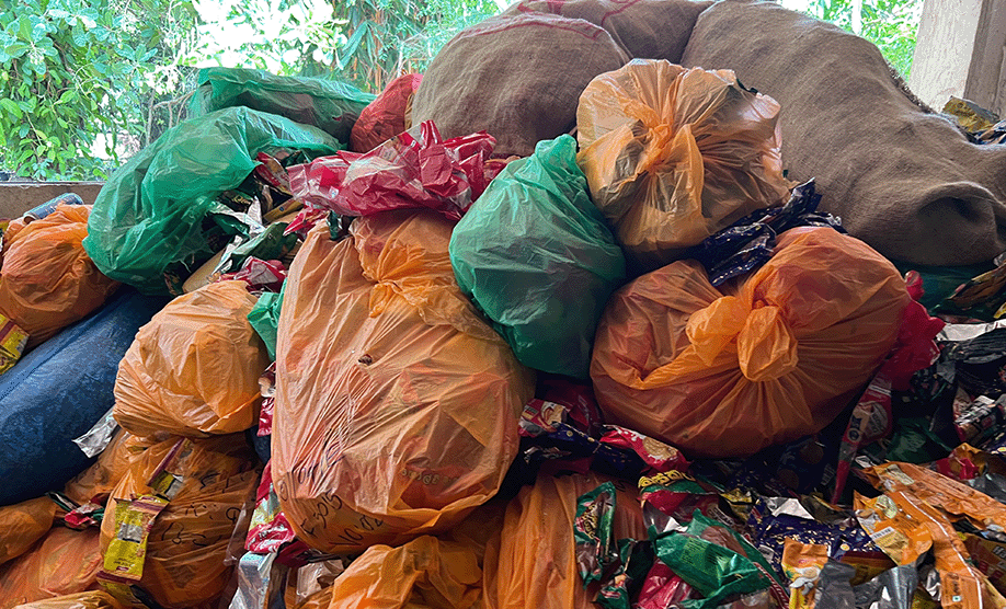 bag of waste plastic pre sorted