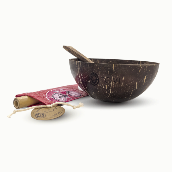 tovi coconut bowl jumbo size with bamboo straw