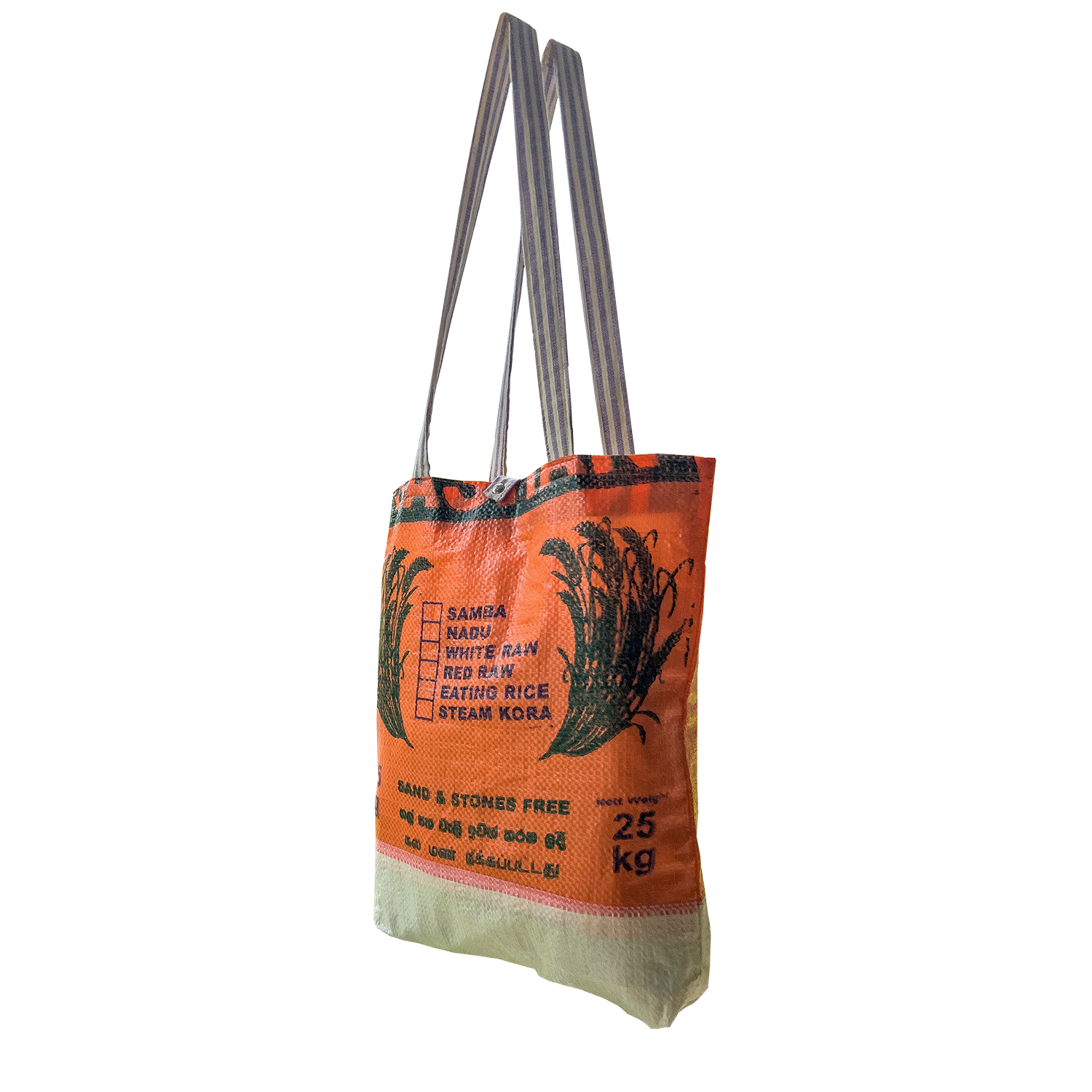 Recycled plastic bag - tote bag - market bag - handmade upcycled bag -  green bag